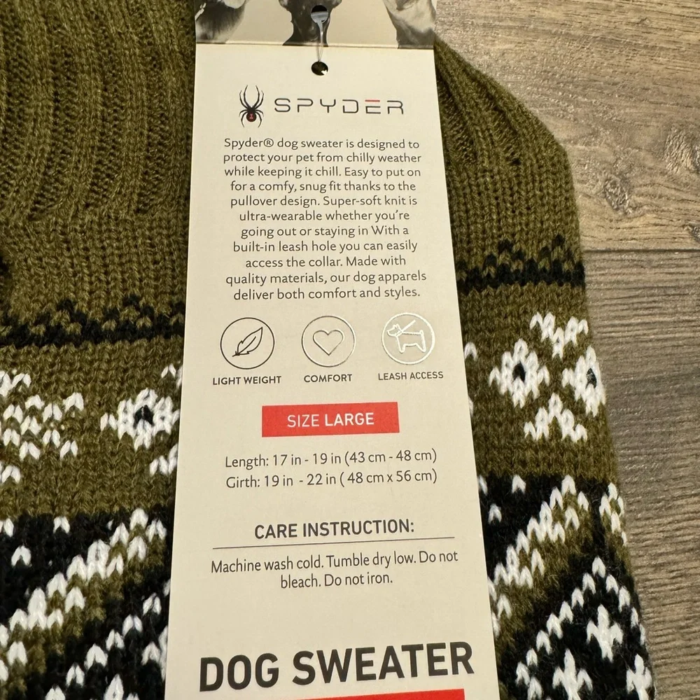 Spyder‎ Dog Sweater SZ LG NWT